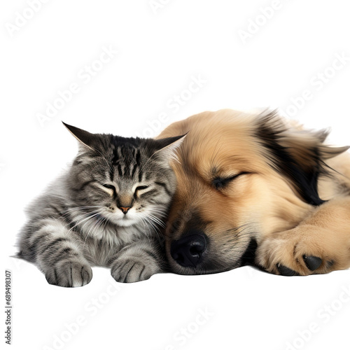 Cat and dog Sleeping Together © Hungarian