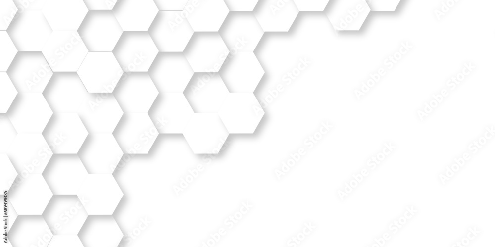Abstract hexagons White Hexagonal Background. Luxury honeycomb grid White Pattern. Vector Illustration. 3D Futuristic abstract honeycomb mosaic white background. geometric mesh cell texture.
Abstract hexagons White Hexagonal Background. Luxury honeycomb grid White Pattern. Vector Illustration. 3D Futuristic abstract honeycomb mosaic white background. geometric mesh cell texture.