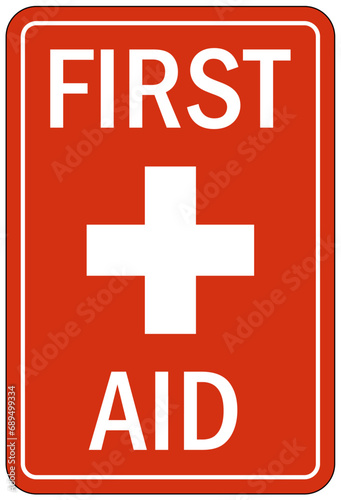 First aid sign and labels