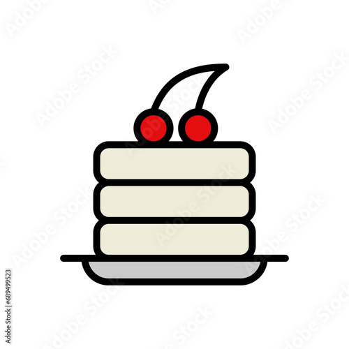 Pancake Icon Vector, Cartoon Style