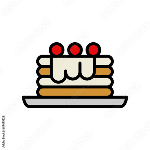 Pancake Icon Vector, Cartoon Style