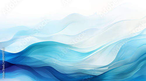 Rippling waves, dynamic flow, and aqua abstract art. Elegance, motion, and fluid design captured in a captivating depiction of water waves. © Joel/Peopleimages - AI