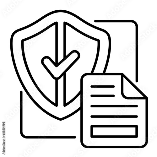 Insurance vector icon on line