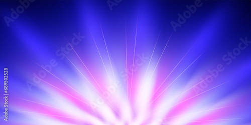 Light explosion star with glowing particles and lines. Beautiful abstract rays background.