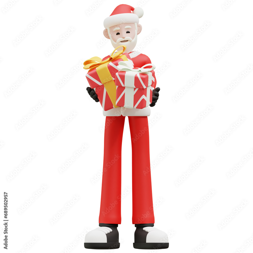 3D Merry Christmas Santa Claus