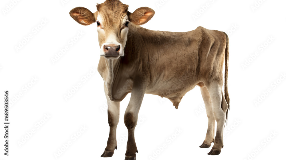 A cow standing , isolated on transparent or white background, png