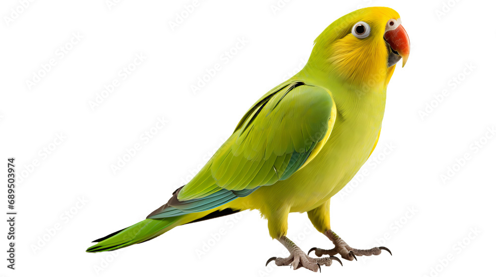 A close up of a bird, isolated on transparent or white background, png