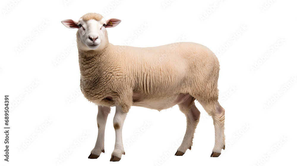 A sheep standing , isolated on transparent or white background, png A sheep standing , isolated on transparent or white background, png