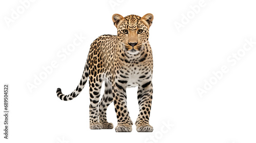 A leopard standing   isolated on transparent or white background  png
