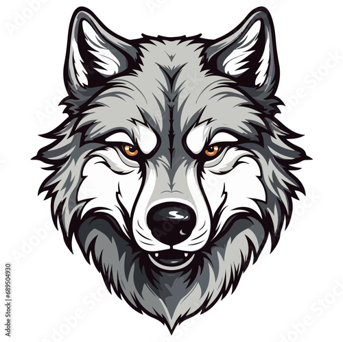 Wolf head mascot logo illustration, generative ai
