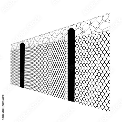 prison fence with barbed wire