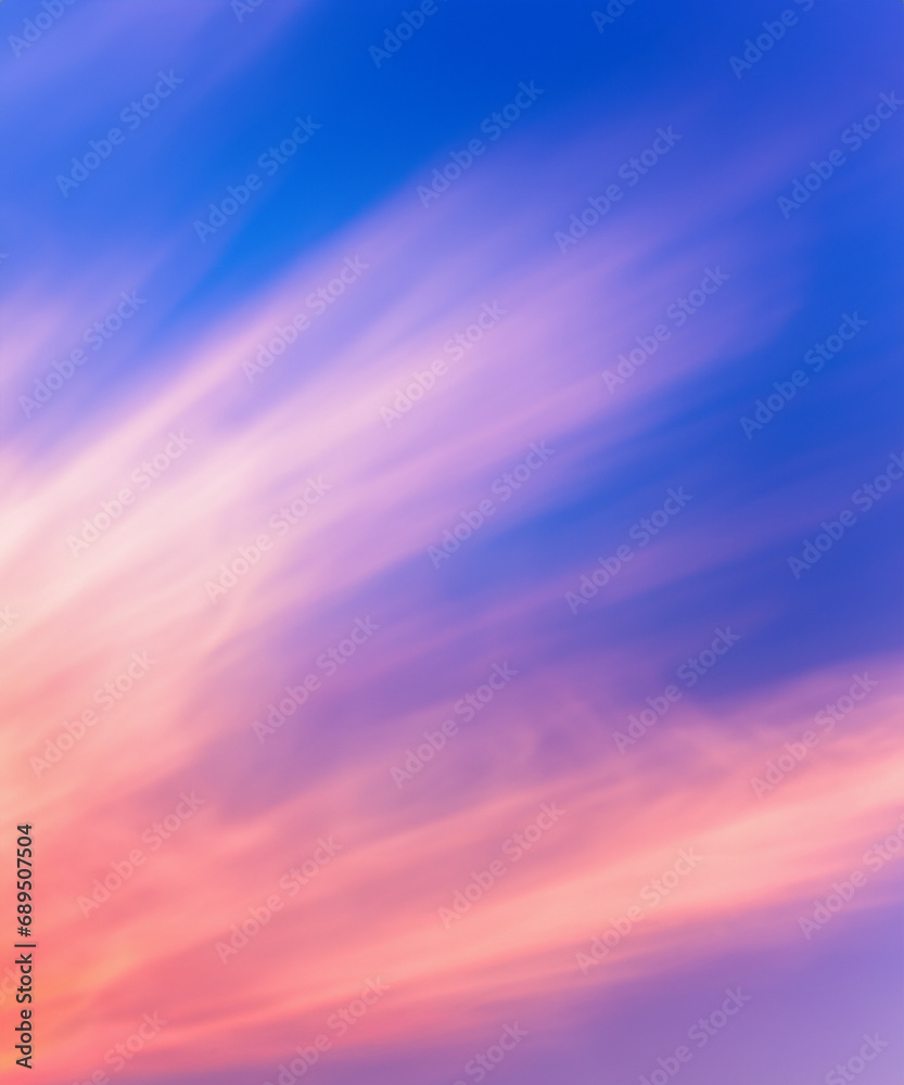 Sky midday sunlight beams rainbow pastel gradient pale orange-pink purple-blue dramatic. Beautiful sunny day soft light clouds blur background