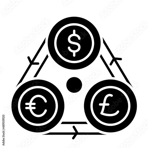 Arbitrage vector icon on glyph