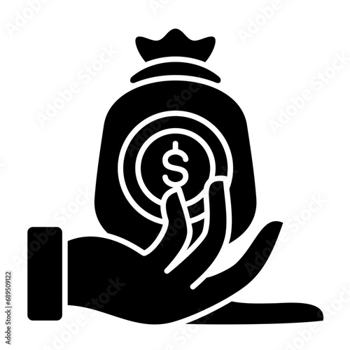 Capital vector icon on glyph