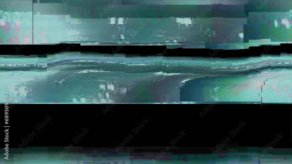 Glitch noise static television VFX. Visual video effects stripes background, tv screen noise glitch effect. Video background, transition effect for video editing, intro and logo reveal with sound.
