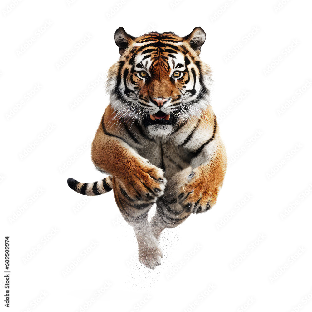 Fototapeta premium tiger looking isolated on white