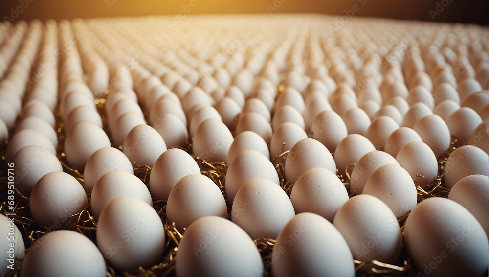 AI generated illustration of a collection of eggs nestled in a bundle of hay AI generated illustration of a collection of eggs nestled in a bundle of hay