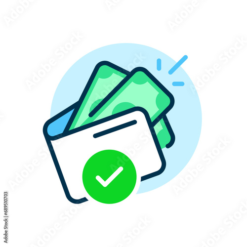 e money top up, successful cash withdrawal concept illustration flat design vector. simple modern graphic element for pop up message ui, infographic, icon