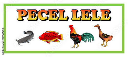 indonesian food pecel lele illustration