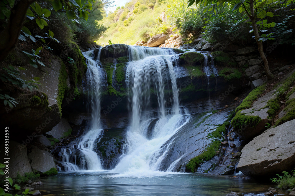 Landscape - nature summer waterfall Landscape - nature summer waterfall