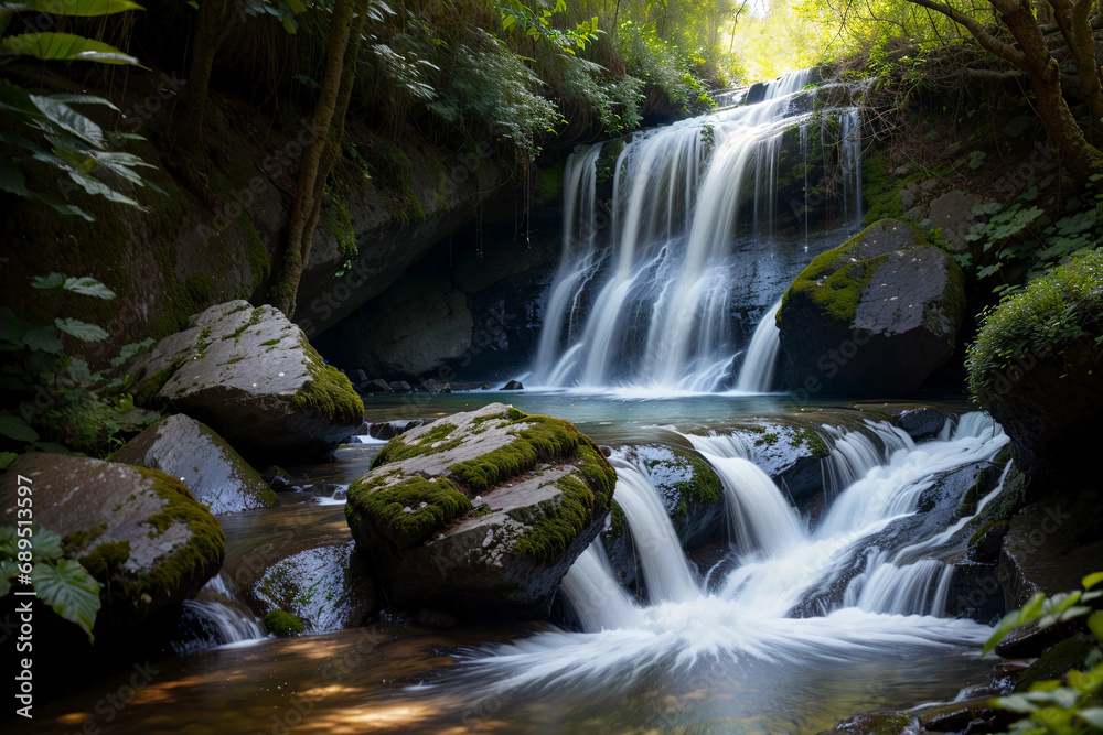 Fototapeta premium Landscape - nature summer waterfall