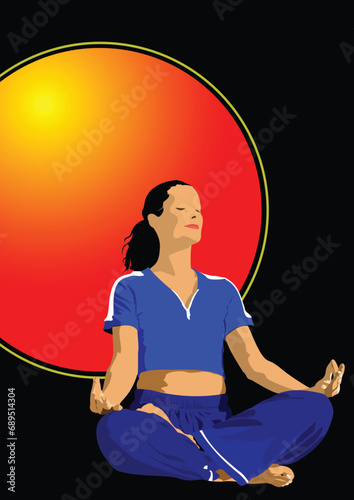 Yoga pose - vector poster