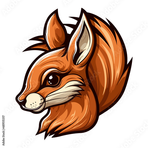 red squirrel head mascot logo illustration, generative ai