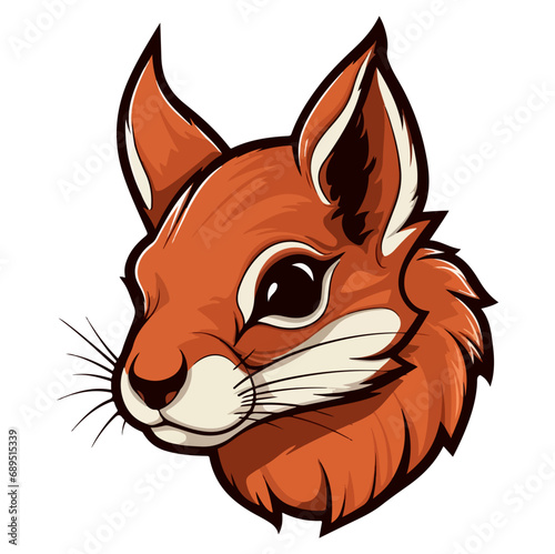 red squirrel head mascot logo illustration, generative ai