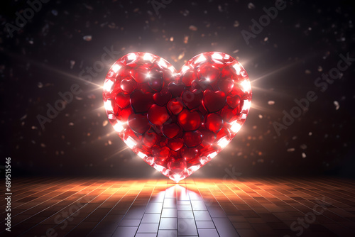 valentines day background, social media background for vday, full of romance cards with love, red rose and candles photo