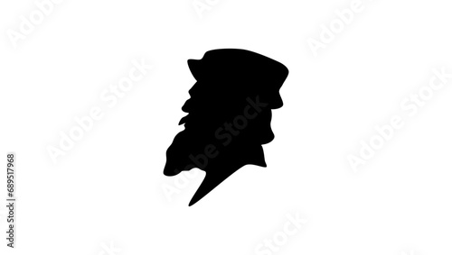 Jerome of Prague, black isolated silhouette