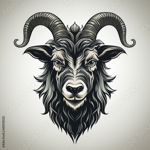 zodiac head goat icon symbols tattoo vector 2D jamilega © Malindu