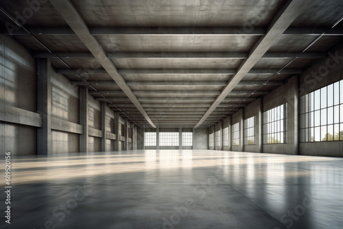 Inside the super large empty factory © evening_tao