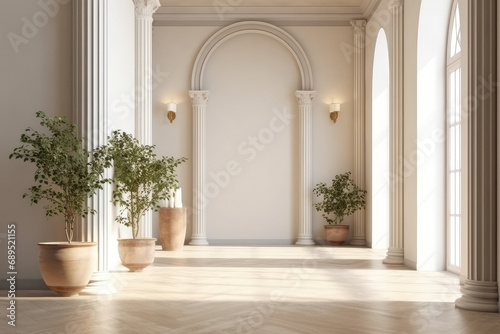 Modern European style home hall corridor renderings © evening_tao