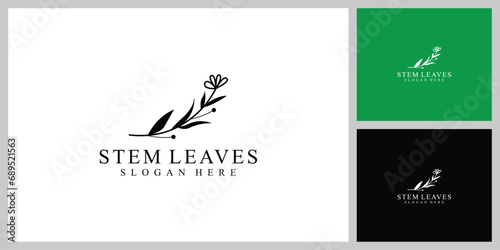 stem leaf nature vector template