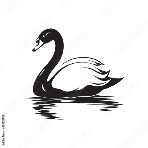 Fototapeta Naklejka Na Ścianę i Meble -  Swan Image Vector, Illustration Of Swan