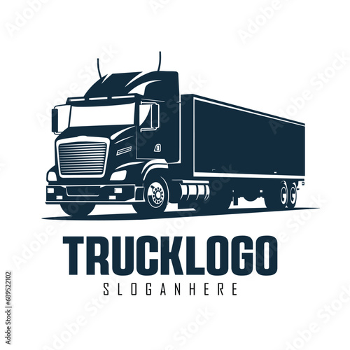 Black silhouette truck logo icon. truck vector illustration