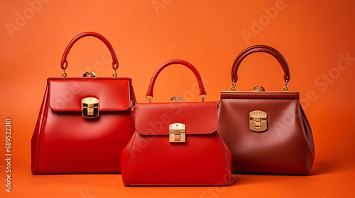 Various leather handbags