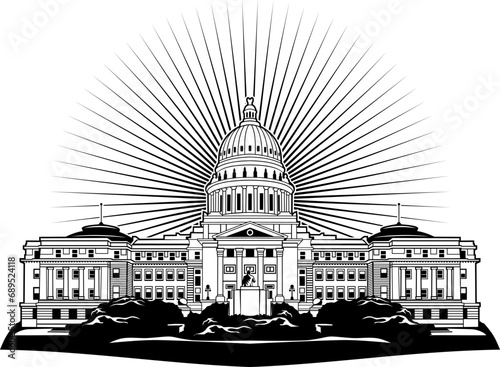 IDAHO STATE CAPITOL BUILDING DESIGN VECTOR ART