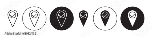 Checkpoint vector illustration set. Checkpoint map check point pin suitable for apps and websites UI designs. photo