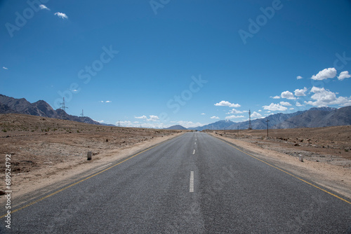 The beautiful views of road from Leh to Likir Monastery 