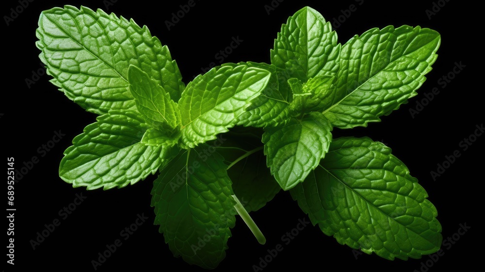 Fresh mint leaves. Generative AI Fresh mint leaves. Generative AI