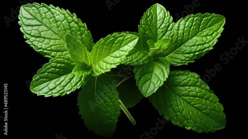 Fresh mint leaves. Generative AI