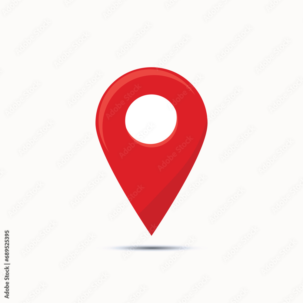 Simple red map pin. Concept of global coordinate, dot, needle tip, ui. Flat style trend modern brand graphic design on white background Simple red map pin. Concept of global coordinate, dot, needle tip, ui. Flat style trend modern brand graphic design on white background