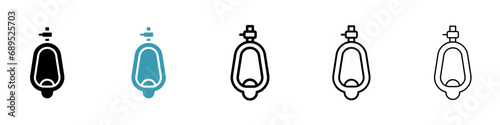 Urinal vector icon set. Urinal pee urinal for UI designs. photo