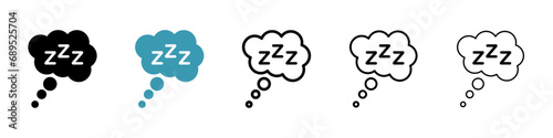 Zzz vector icon set. Zzz sleepy text for UI designs. photo
