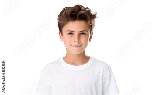 Young Smart Cute Boy in Casual Shirt Isolated on Transparent Background PNG