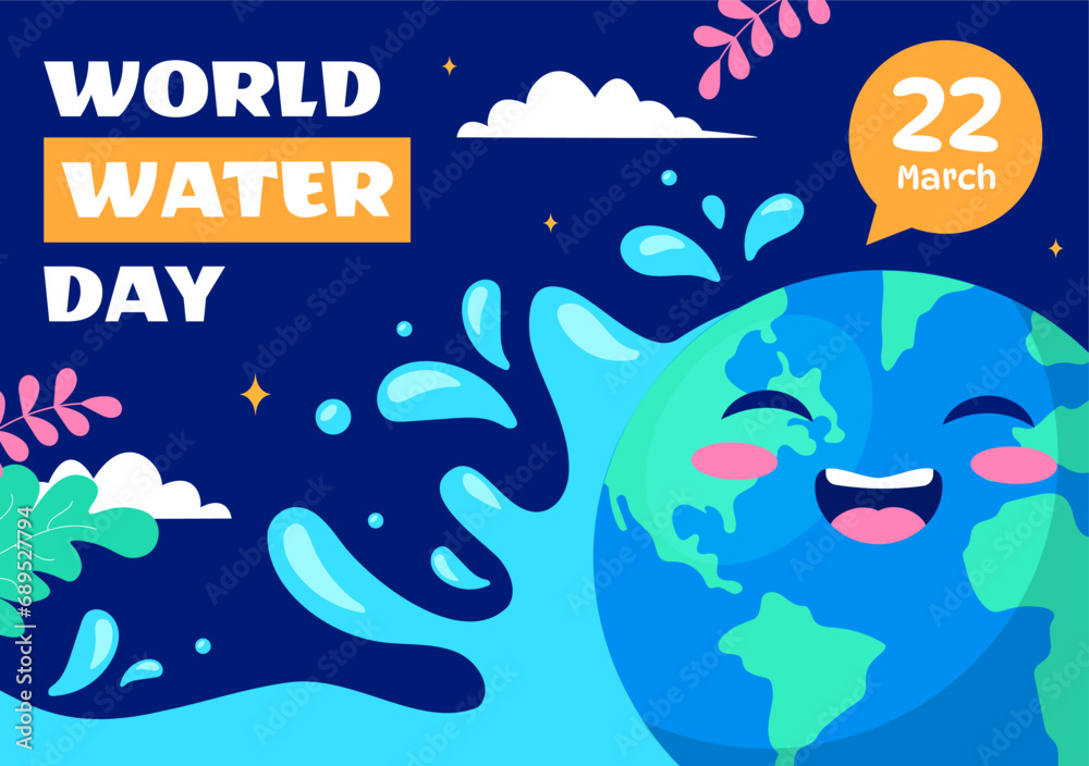 World Water Day Vector Illustration on 22 March with Waterdrop and Taps to Save Earth and Management of Freshwater in Background Design World Water Day Vector Illustration on 22 March with Waterdrop and Taps to Save Earth and Management of Freshwater in Background Design