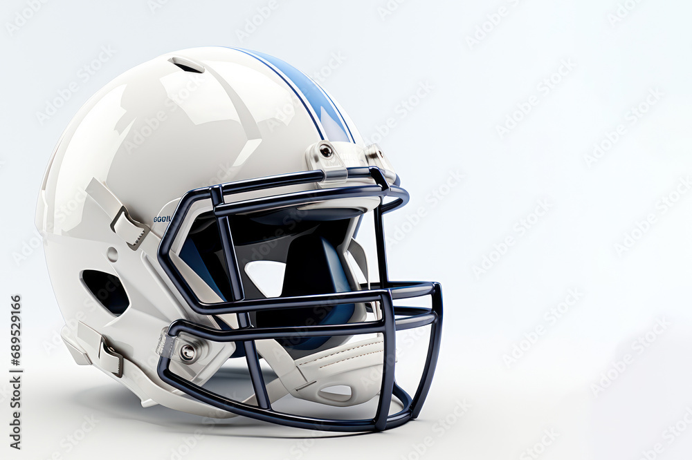 Naklejka premium Dirty American football helmet on a white background. Generative AI.