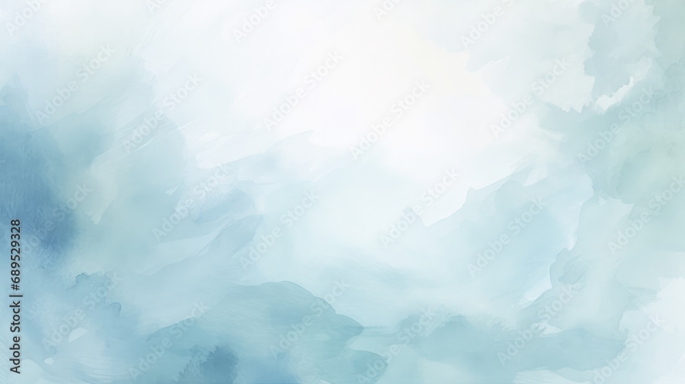 Subtle watercolor background in a light blue hue, delicate and artistic for creative slides - obrazy, fototapety, plakaty 