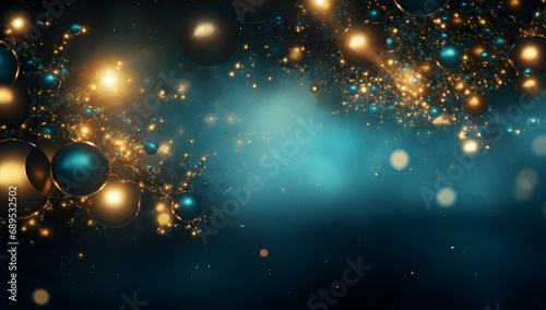 Abstract blue bokeh background with stars and light effect. Colorful fireworks and bokeh on dark blue background for New Year and Christmas.